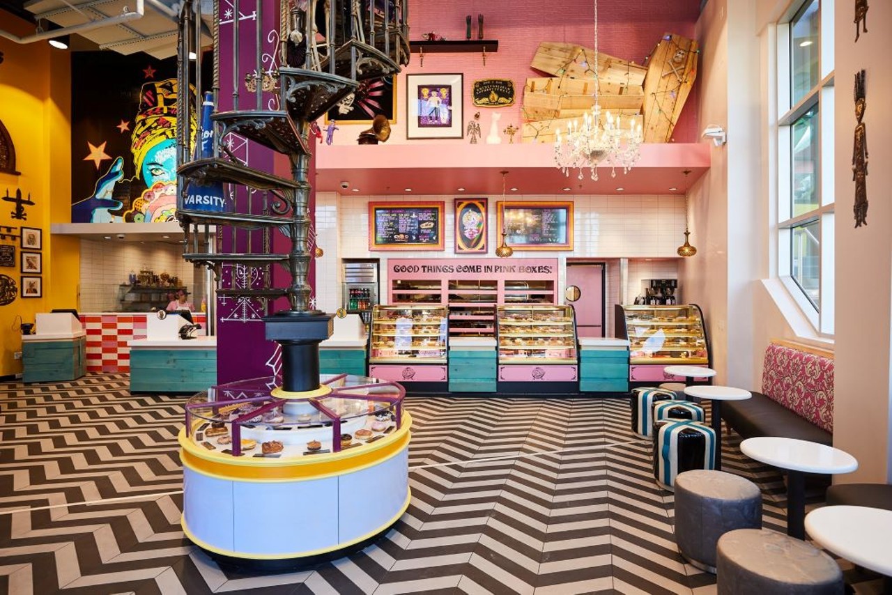Voodoo Doughnut 
6000 Universal Blvd.
This national doughnut shop is known for its one-of-a-kind treats and decor; their Universal location is no exception. Skeletons, chandeliers, and a doughnut throne encapsulate the shop&#146;s unique vibe. 
Photo via Voodoo Doughnut/Facebook