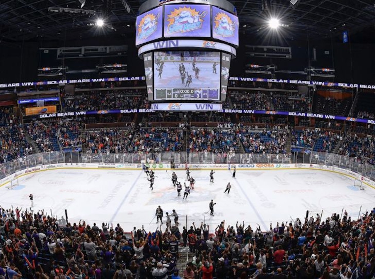 Solar Bears Game
Amway Center, 400 W Church Street, Suite 200, 407-440-7900
It might seem out of place for such a hot place to have an ice hockey team, but the Solar Bears are no joke. These big, brawling athletes own the rink, and their cool moves are a must see for any sports fan. 
Photo via solarbearshockey/Instagram