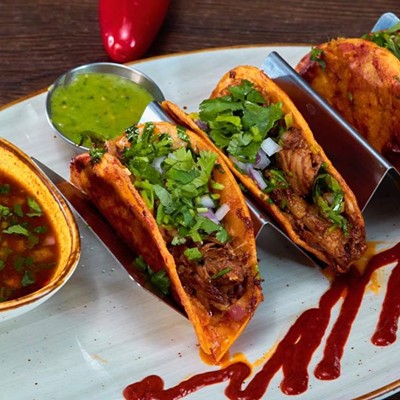 Don Julio Mexican Kitchen & Tequila Bar     Various Locations    Don Julio&#146;s $3 Taco Tuesday deal is perfect for all birria lovers. Their birria tacos are filled with adobo-braised beef brisket, pickled red onions, cilantro, lime, molcajete salsa, and birria broth.        Photo via Don Julio Mexican Kitchen & Tequila Bar/Facebook