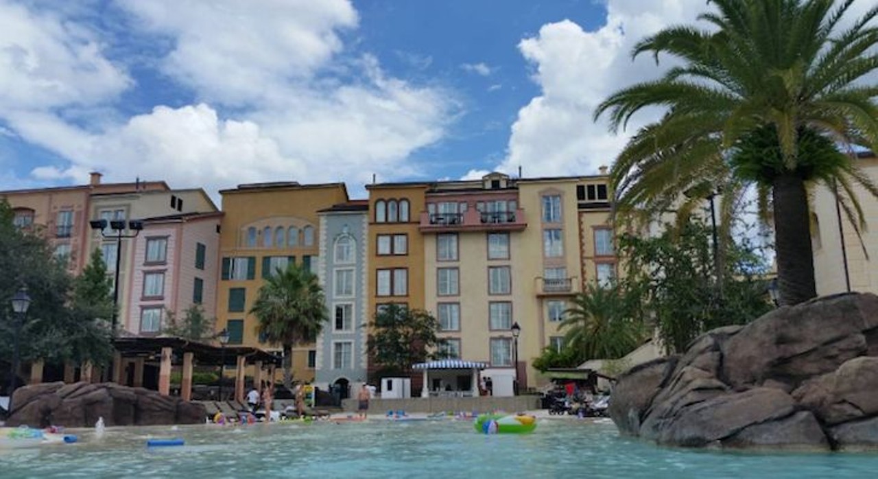 Loews Portofino Bay Hotel at Universal Orlando 
5601 Universal Blvd. | 407-503-1000 | 6 a.m. - 11 p.m. (Villa pool), 8 a.m. - 8 p.m. (Hillside pool), 9 a.m. - 9 p.m. (Beach pool)
The Portofino Bay Hotel treats guests to three stages of luxury with its pools. The first family-friendly pool is inspired by a Roman aqueduct and features a slide, pool basketball and ping pong and two bubbling hot tubs. The second Roman Villa-themed pool offers upgraded amenities like cabana rentals, while the cozy Hillside pool in the east wing is perfect for a quiet, private day of relaxation. The beach pool is open until 10 p.m. on weekends. Registered guests and their visitors are the only ones allowed to use the pool.
Photo via lainey329/Instagram