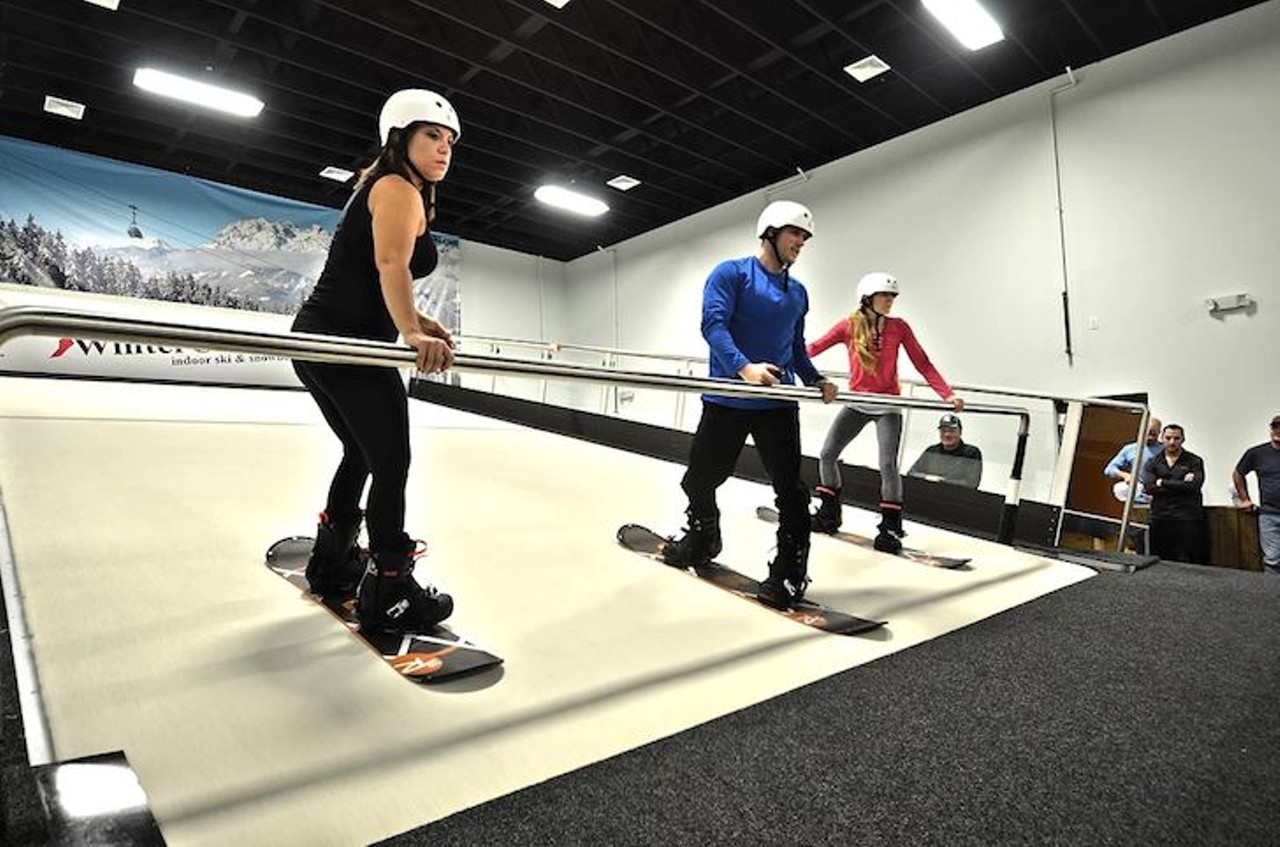 Go skiing and snowboarding indoors
2950 Aloma Ave, Winter Park; 407-618-1123; winterclubski.com 
At WinterClub, guests don&#146;t let the fact that Florida&#146;s the hottest state in the country keep them from skiing and snowboarding. With ski simulators and infinite slopes, it can be winter in Orlando too.
Photo via WinterClub Indoor Ski and Snowboarding