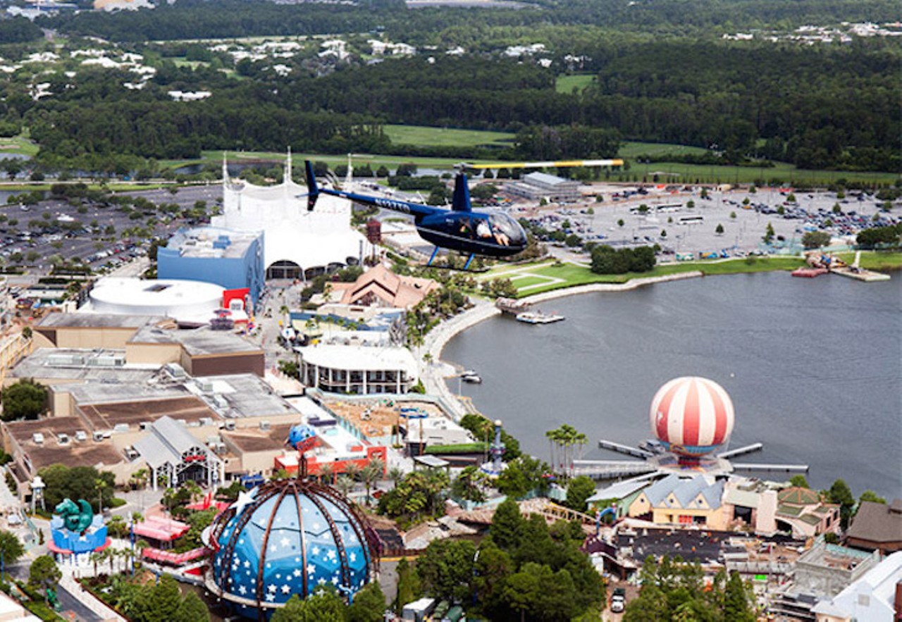 Air Force Fun Helicopter Tour
12211 Regency Village Drive | 407-842-1446
Get a unique perspective of Orlando&#146;s most famous attractions including Epcot, The Orlando Eye, and SeaWorld as you fly on one of 6 available helicopter tours. Prices range from $25 to $125.  
Photo via airforcefun.com