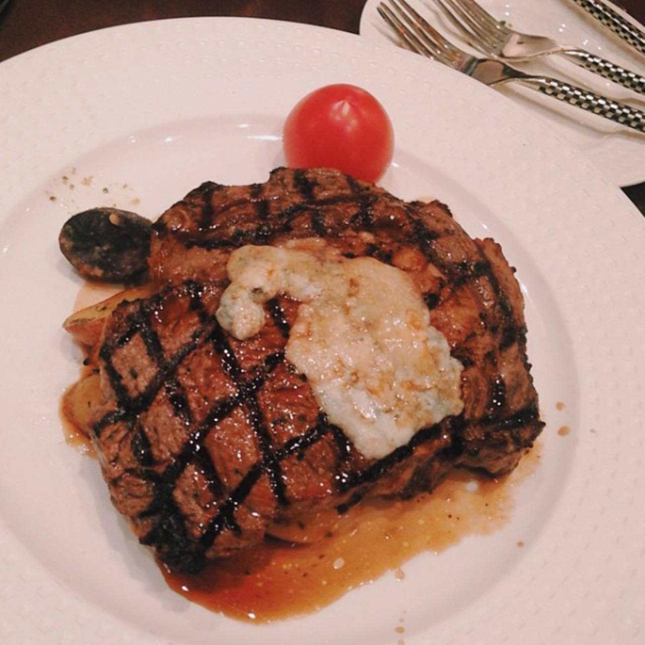  Grilled 12-oz. Tuscan Ribeye at Cala Bella
Steak is usually a good option if you&#146;re looking to get your money&#146;s worth, and this Tuscan ribeye is crusted in Gorgonzola cheese and herbs.
9939 Universal Blvd., 407-996-3663
Photo via kristineyoungin/Instagram