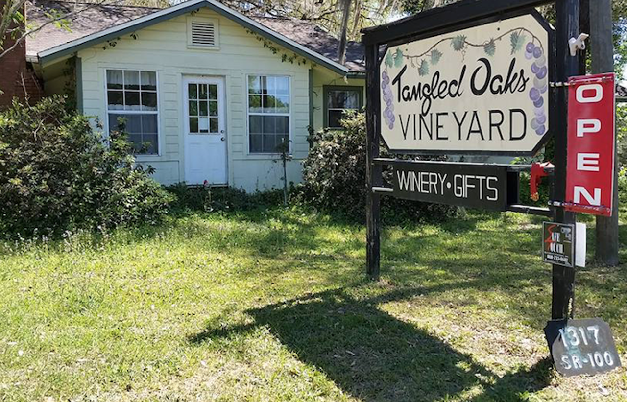 Tangled Oaks Vineyard
1317 SR-100, Grandin | 386-659-1707
Noble Red, Merlot or Bella Amie Blanc: Try one or try them all at this small, family-owned winery. 
Photo via Tangle Oaks Vineyard/Facebook