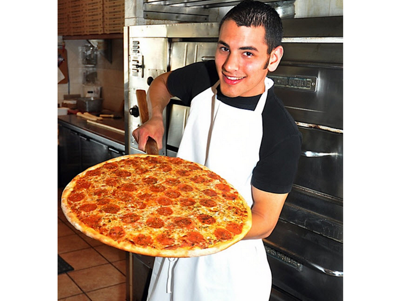 The straight-up pepperoni pizza at Caffe Positano now Tornatore&#146;s Pizzeria.Image via Caffe Positano
