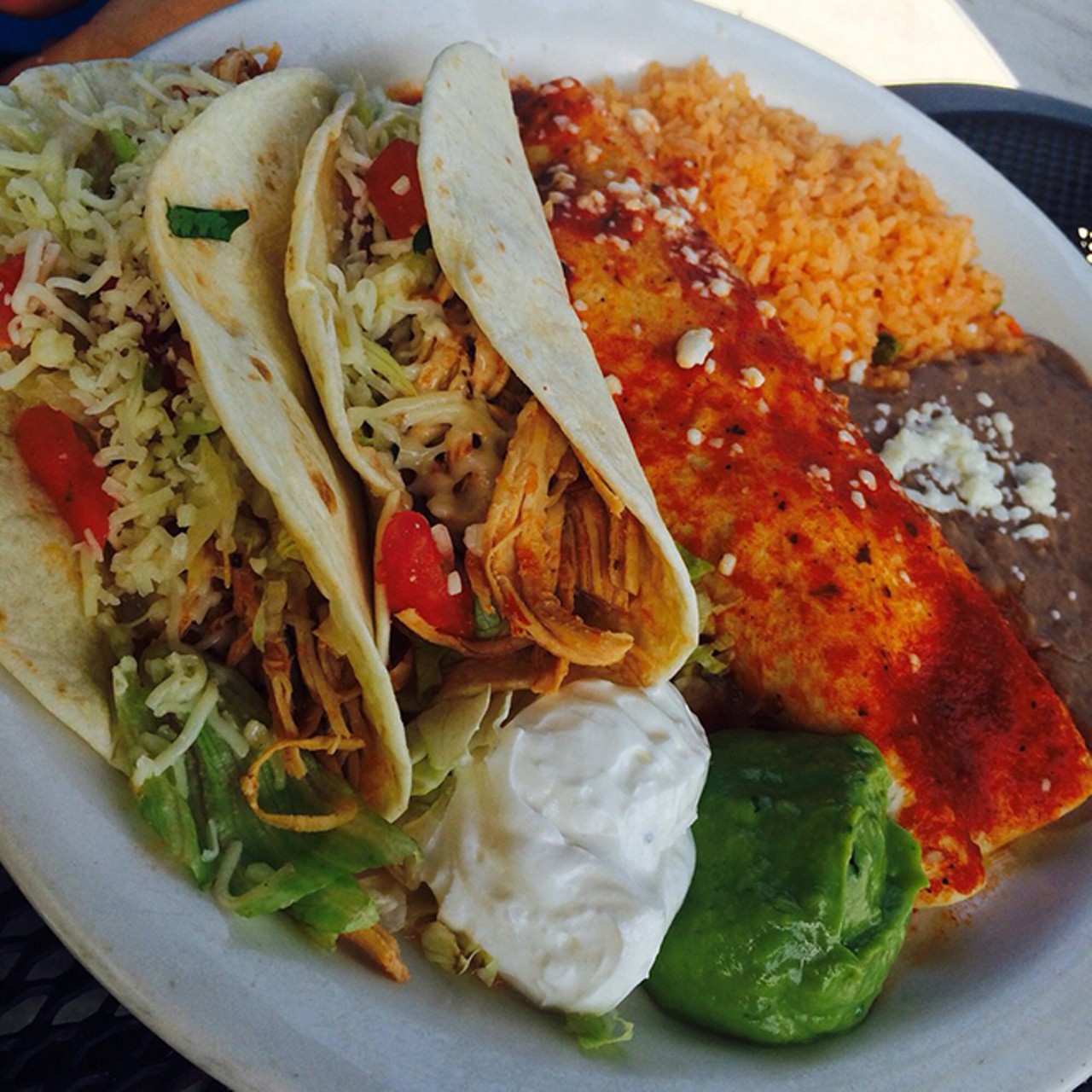 Colibri Mexican Cuisine
4963 New Broad St., 407-629-6601
Not just tacos: gourmet tacos. 
Photo via Yelp