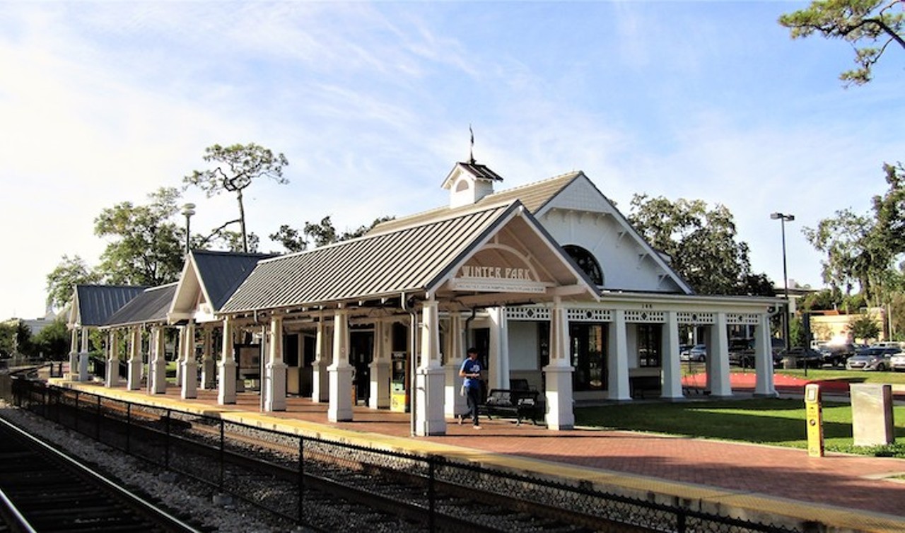 Winter Park Train Station & Hannibal Square 
642 W. New England Ave., Winter Park
Winter Park Train Station may be just that, a station &#151; but the surrounding area offers the perfect photoshoot location with its open space and park benches.
Photo via Meloaraujo/Wikimedia Commons