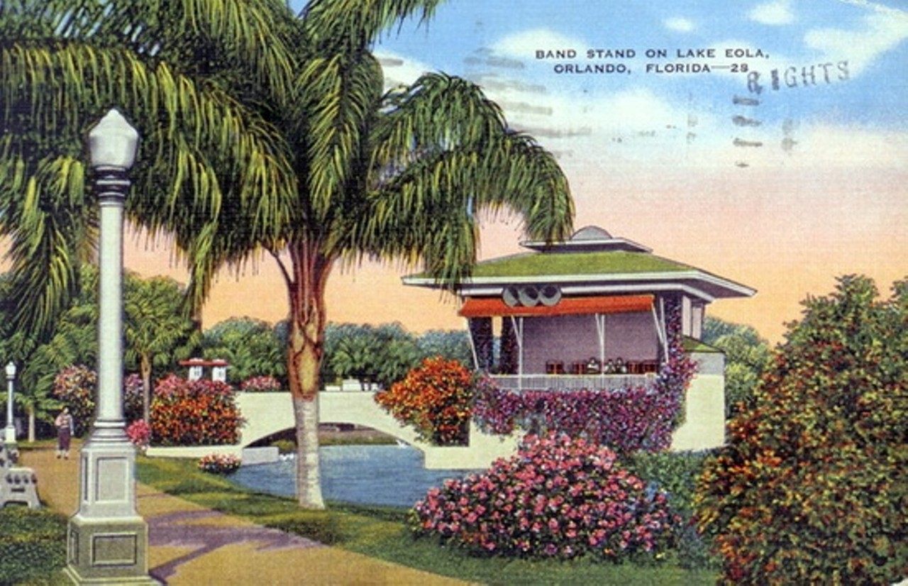 Bandstand on Lake Eola, date unknown, via State Archives of Florida, floridamemory.com