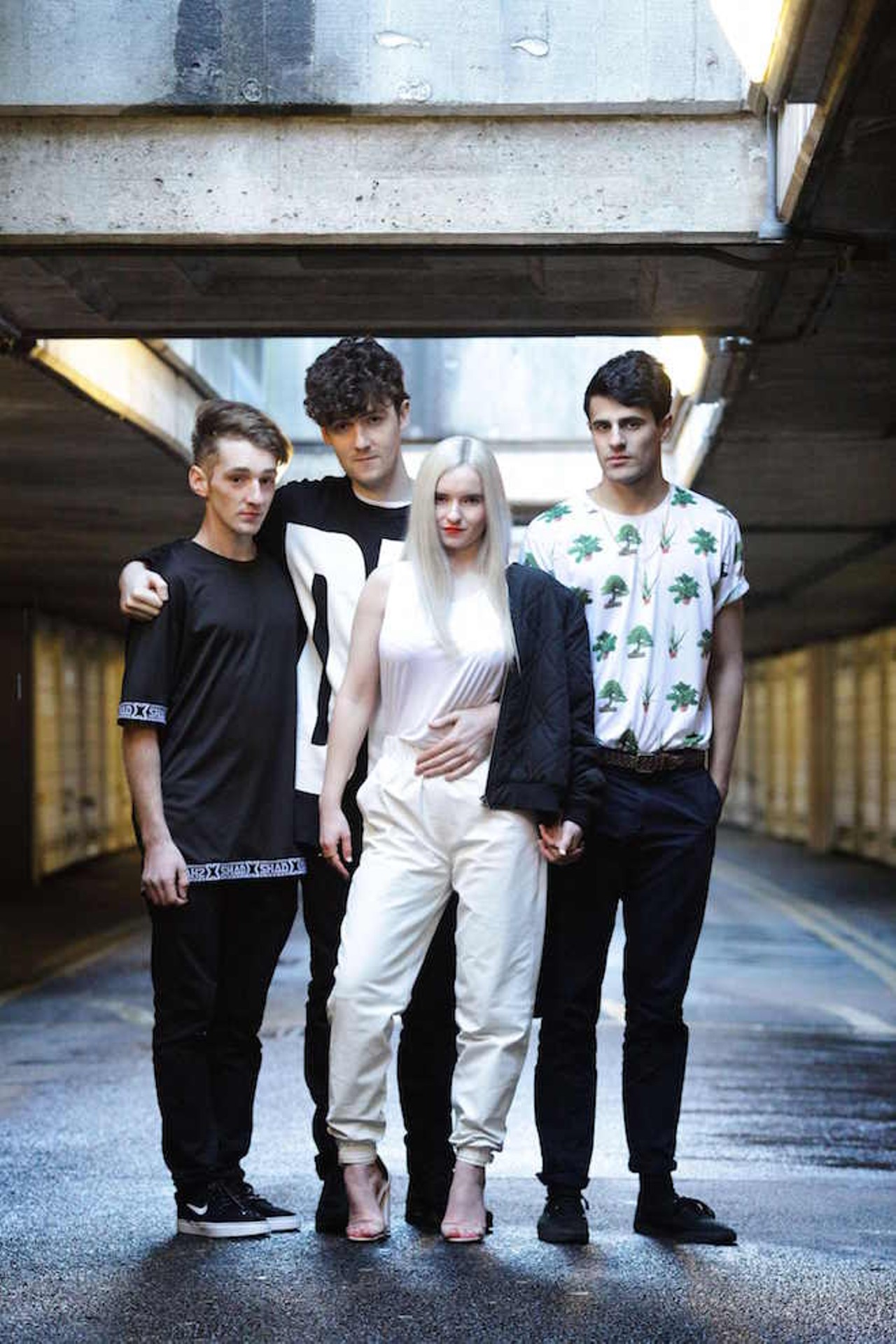 Clean Bandit, photographed at Rowley Way - South Hampstead
From Left: Luke Patterson (drums), Jack Patterson (Bass, Sax, Decks) Grace Chatto (Strings) and Milan Neil Amin-Smith (Strings)
