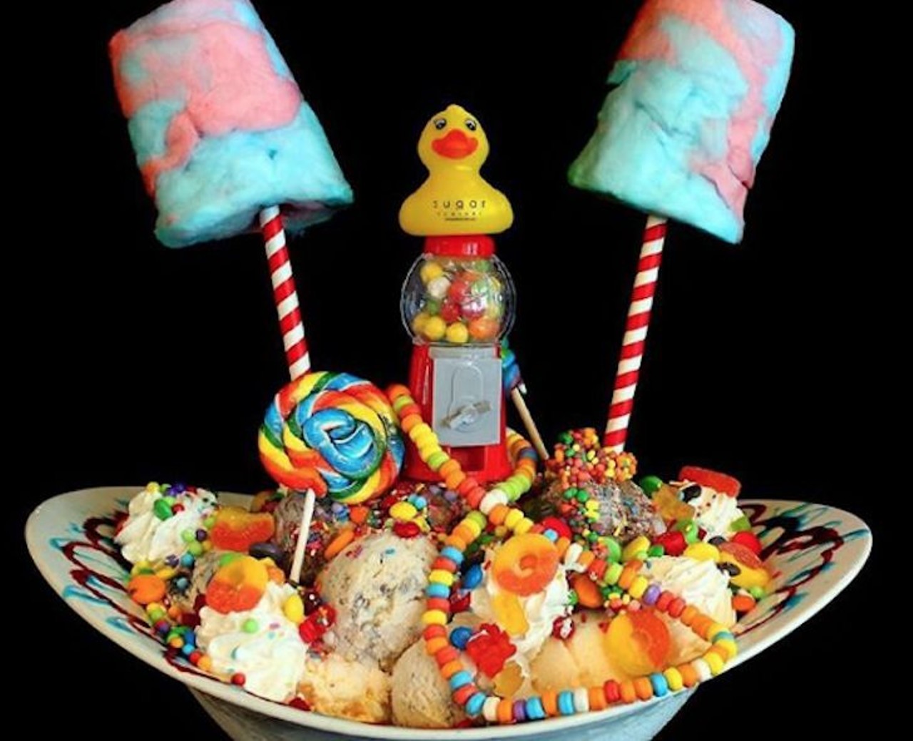 Sugar Factory
8371 International Drive 
The Sugar Factory crafts a large variety of unique sweet treats including the World Famous King Kong Sundae with 24 scoops of ice cream that feeds up to 12 people. Toppings include unicorn pops, candy necklaces and gummies.
Photo via Instagram/Sugar Factory