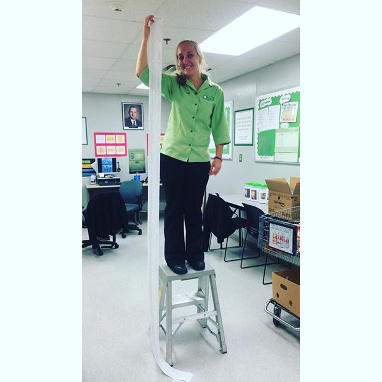 "Receipts so long you need a ladder"
Photo via Instagram user whittywhit720