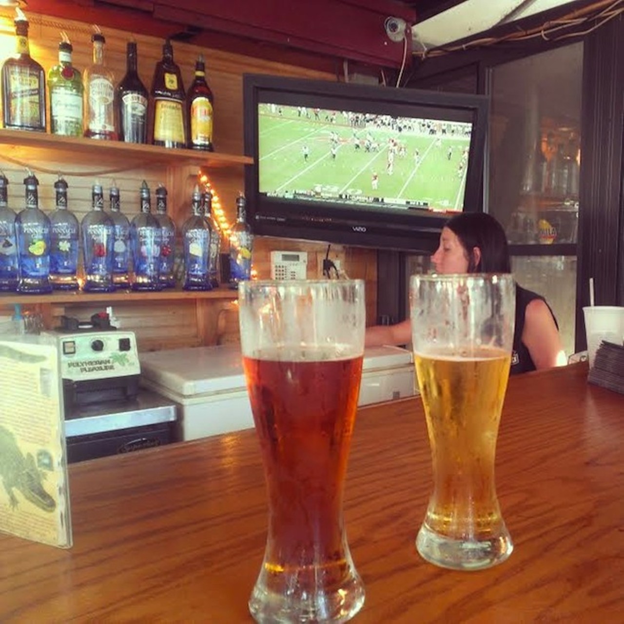 Beer and football at Black Hammock