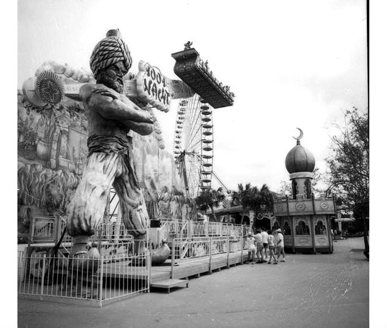 Amusement rides on the midway at Circus World