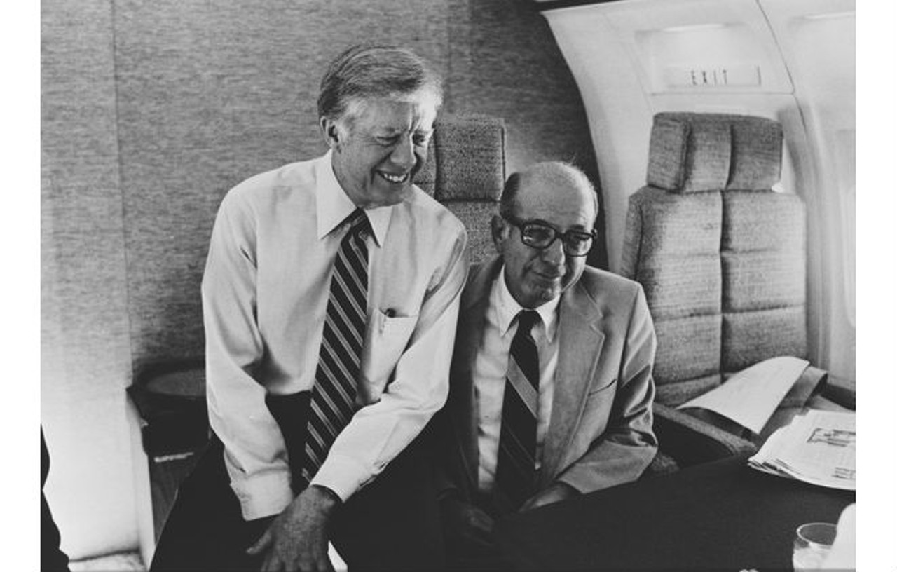 President Carter and state Representative Dick Hodes aboard Air Force One during the 1980 re-election campaign in Orlando
