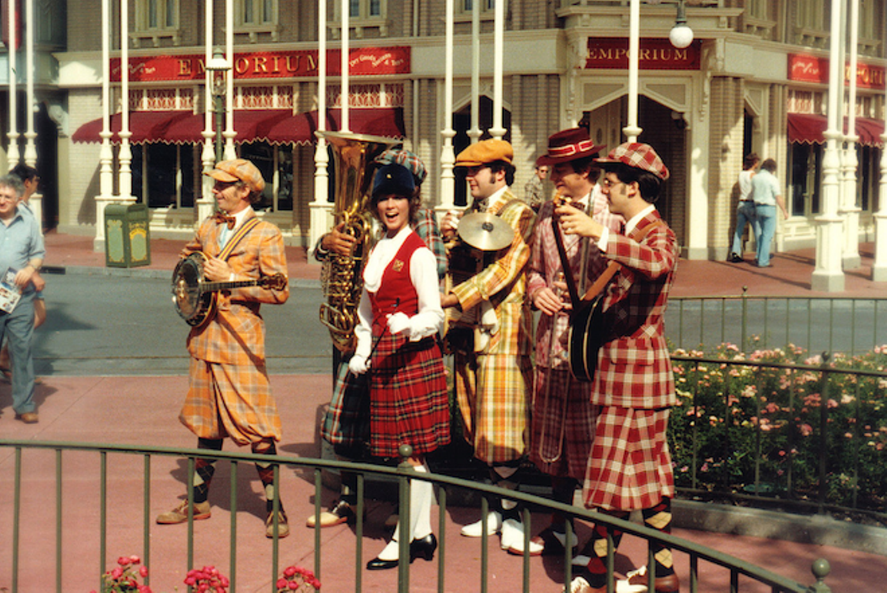 Disney hostess and Main Street Musicians.