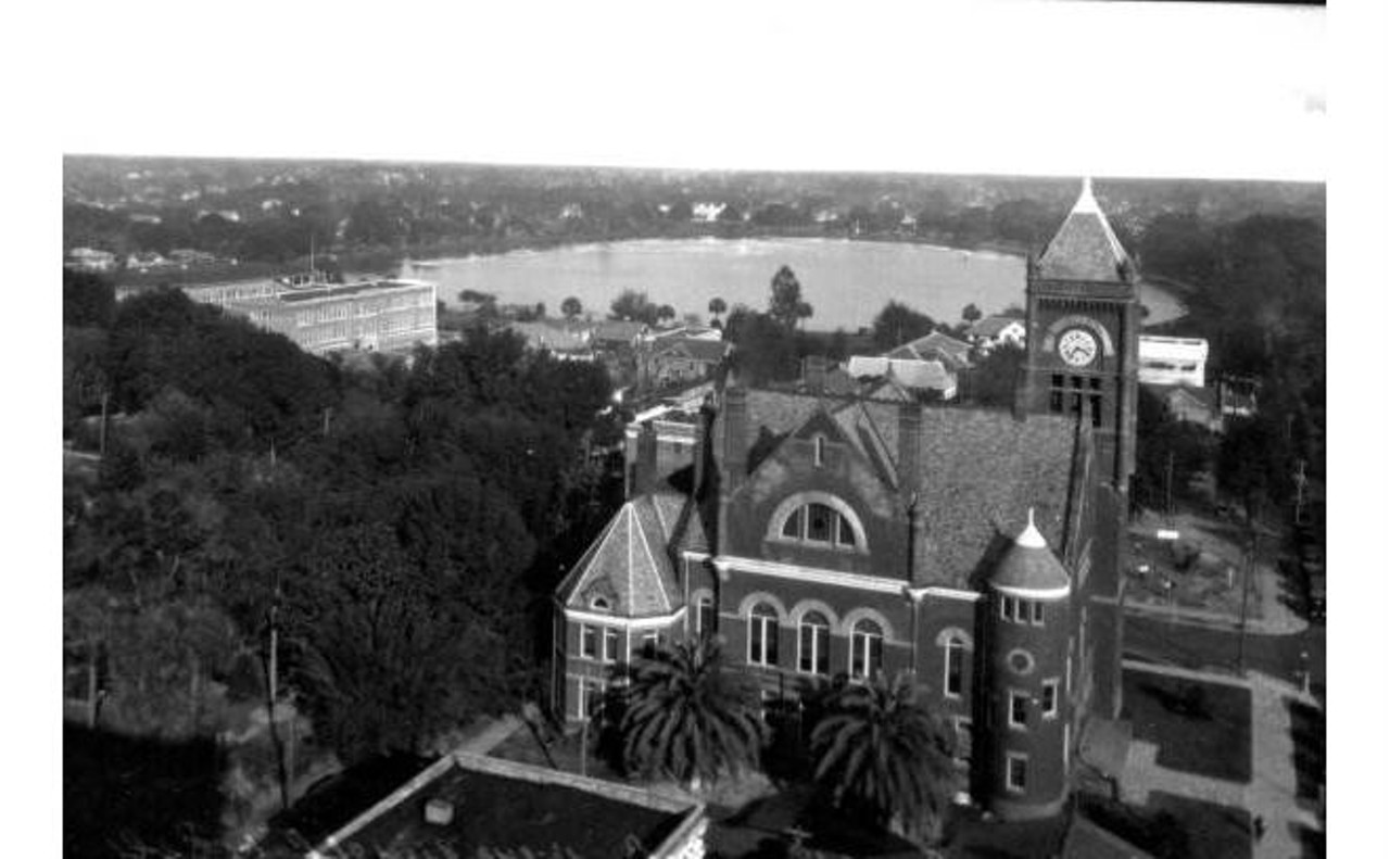 View of courthouse and Lake Eola