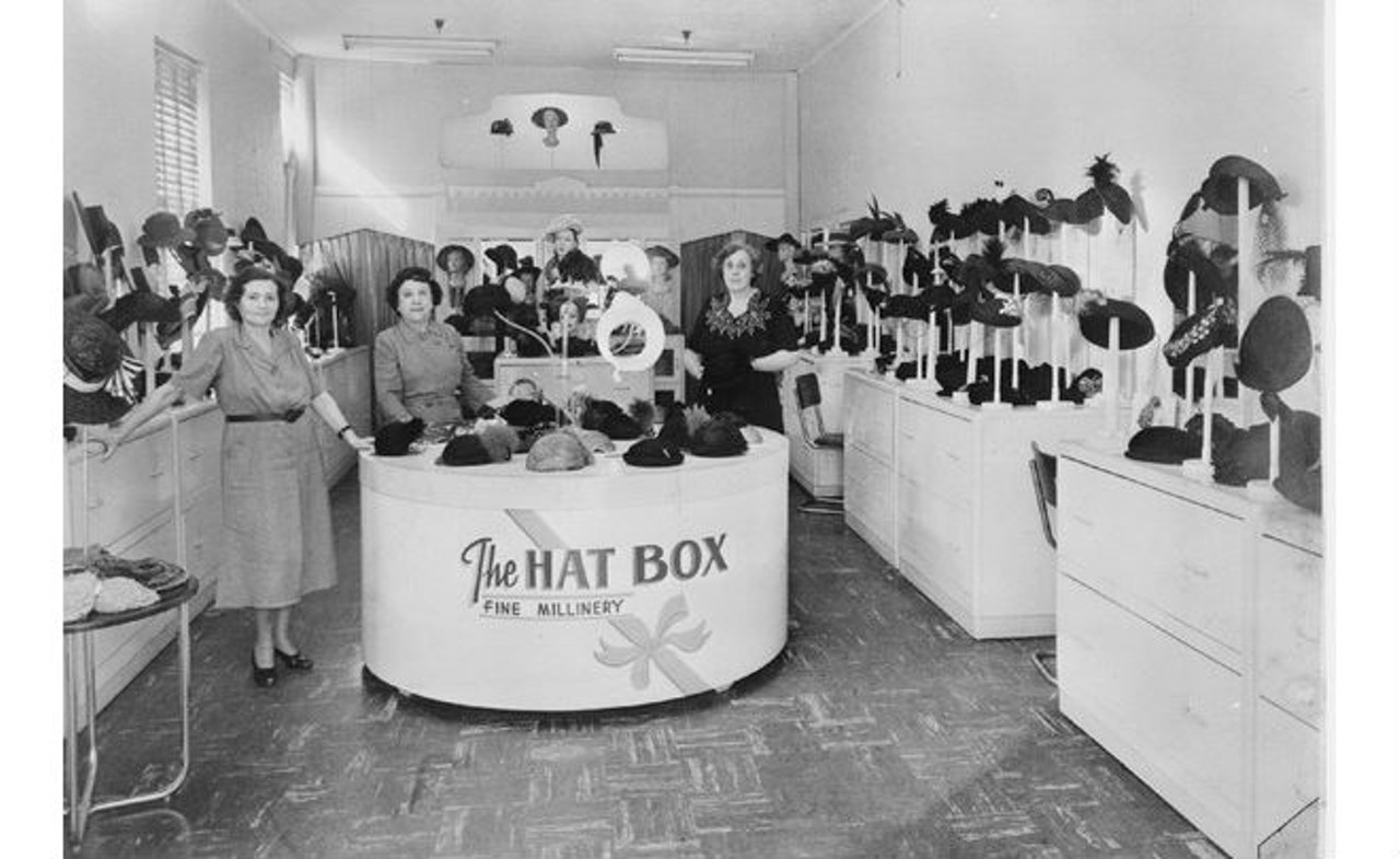 Esther Lieberman and two saleswomen at The Hat Box