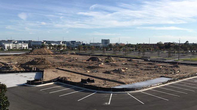Construction of Orlando's Alamo Drafthouse had already begun, as shown in this photo from March 1, 2020.