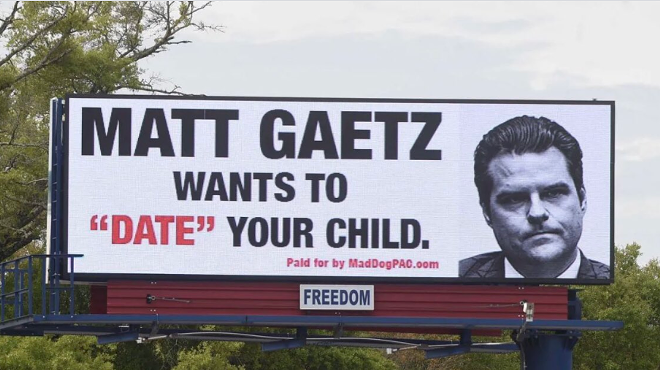 Anti-Matt Gaetz billboard claims Florida congressman 'wants to date your child'