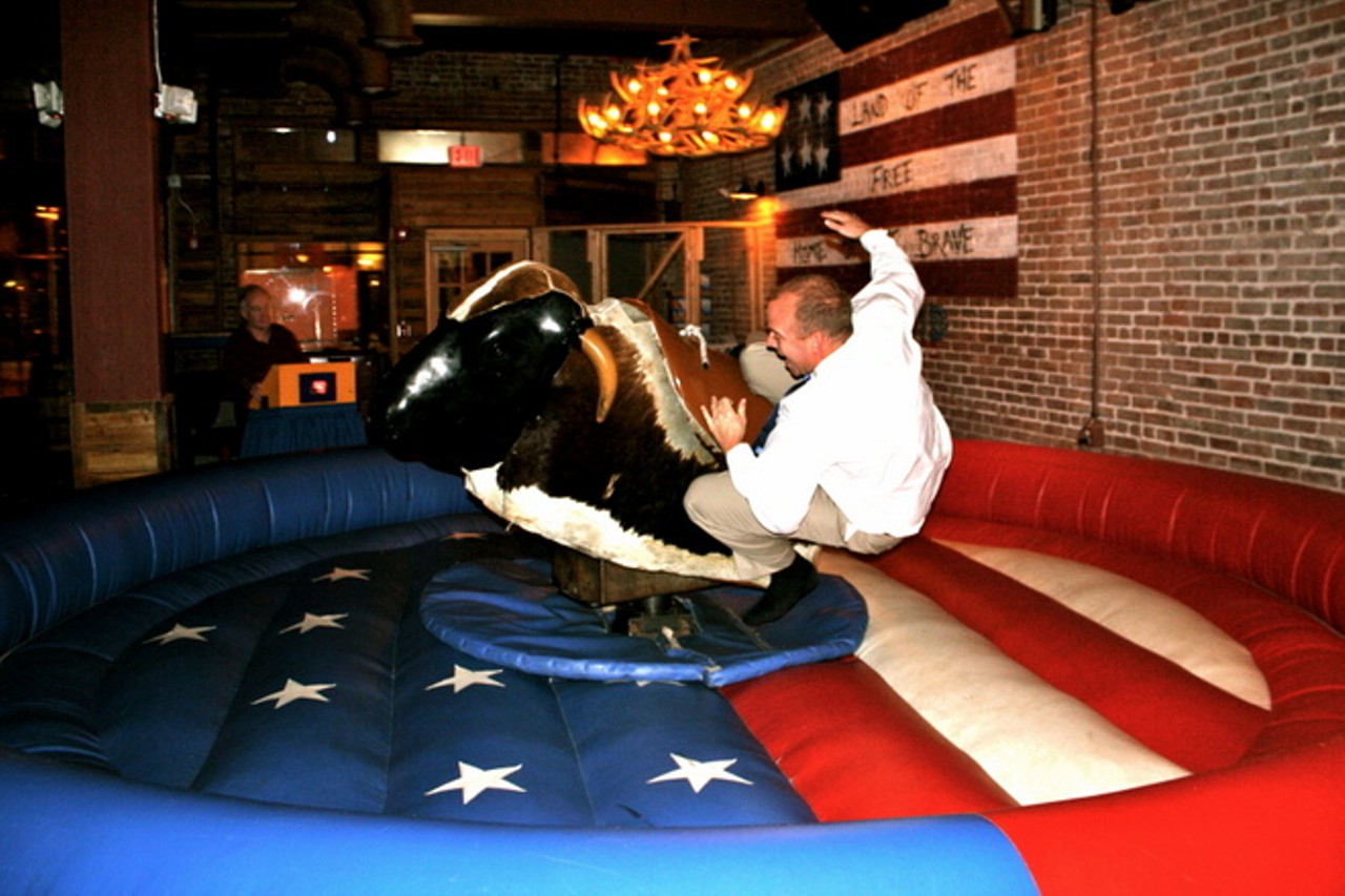 Bull Riding Action Shots from Coors Light's Most Refreshing Happy Hour at Saddle Up