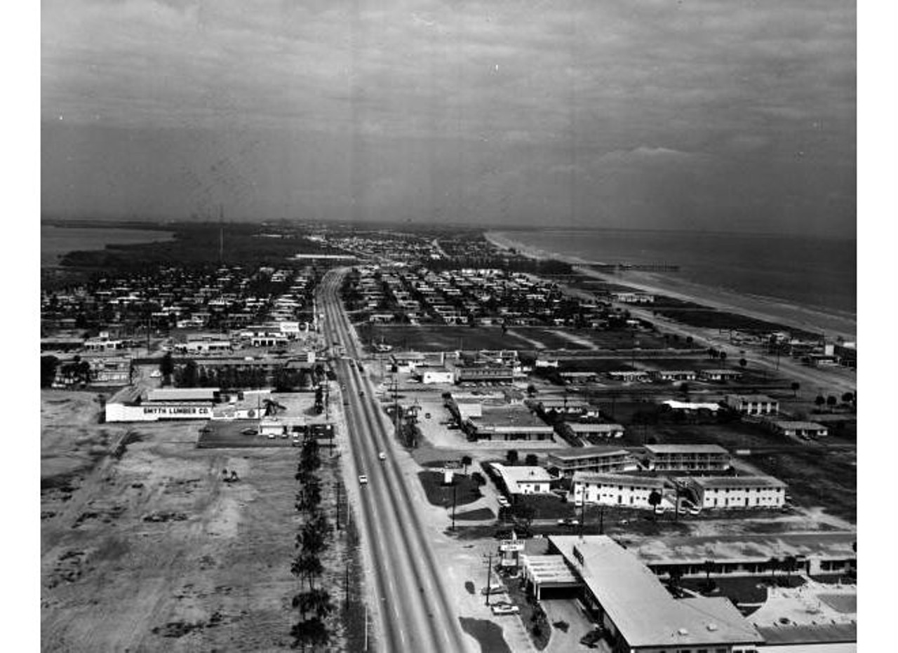 Aerial view of Cocoa Beach, 1963