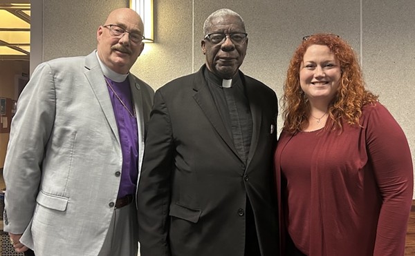 From left to right Revs. Joe Parramore, James Golden and Rachel Gunter Shapard photographed on Jan. 25, 2024. Golden and Gunter Shapard spoke against HB 931, which would authorize public and charter school districts to allow chaplains in schools.