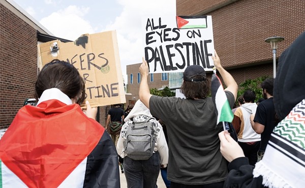 University of Central Florida students rally in protest of Israel's occupation of Gaza.
