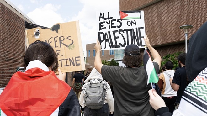 University of Central Florida students rally in protest of Israel's occupation of Gaza.