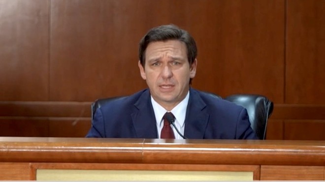 Gov. Ron DeSantis in a still from the video posted to his Rumble account.