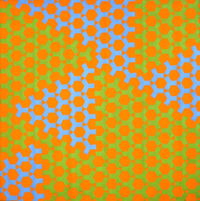 Green Blue Orange Y, 1965. Acrylic on canvas. The Alfond Collection of Contemporary Art, Cornell Fine Arts Museum, Rollins College. Courtesy of the artist and Broadway 1602. - ROSEMARIE CASTORO
