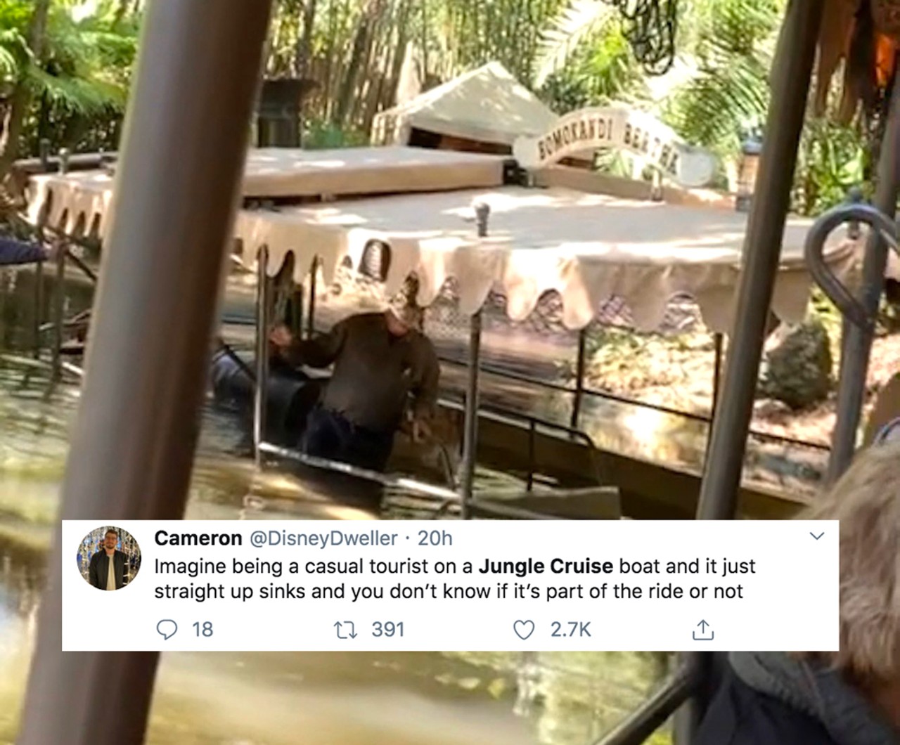 Guests and former cast members are roasting Disney on Twitter after Jungle Cruise boat sinking