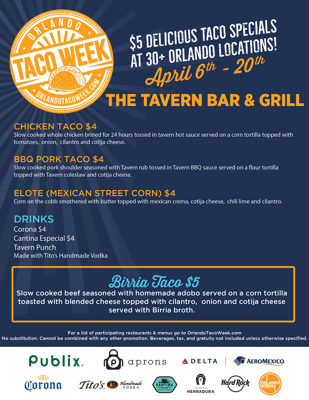 Here are the menus for Orlando Taco Week 2022 Orlando Orlando Weekly