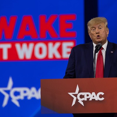 45th President Donald Trump speaks to the audience the at the Conservative Poitical Action Conference