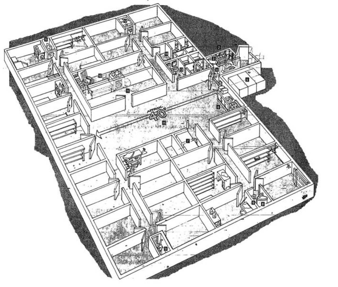 An overhead view of the Catacombs' layout.