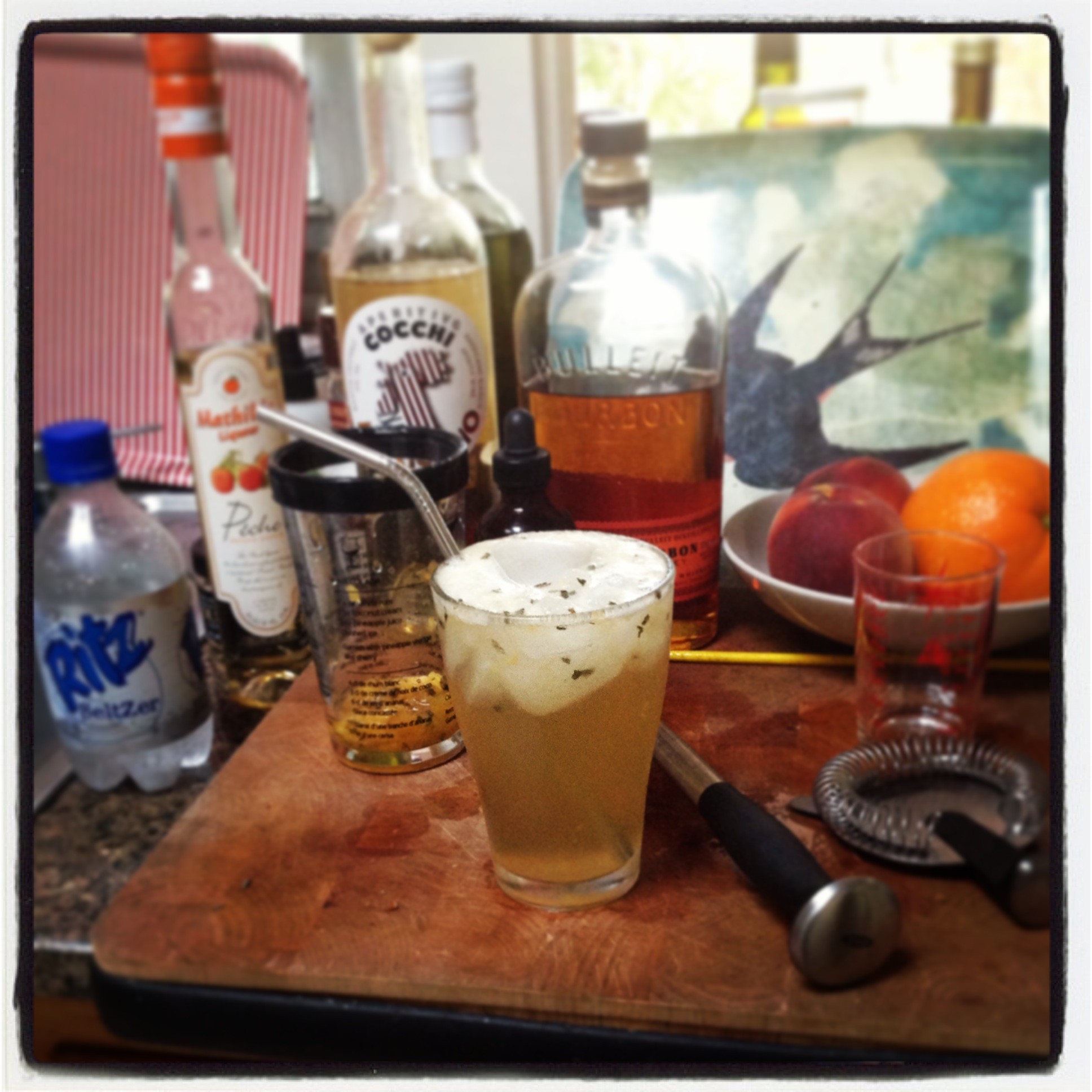 Lemme smash it: Our April Remix cocktail, transformed into a lighter, longer drink suitable for sipping.