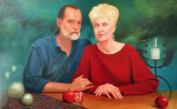 Portrait of Que and Cicero painted by their friend Barbara Tiffany