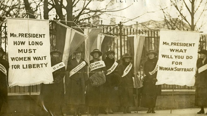 Detail from 'College Women Picketing in Front of the White House, 1917'