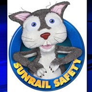 Meet Tie, the crazy-eyed, anxious SunRail Safety Squirrel