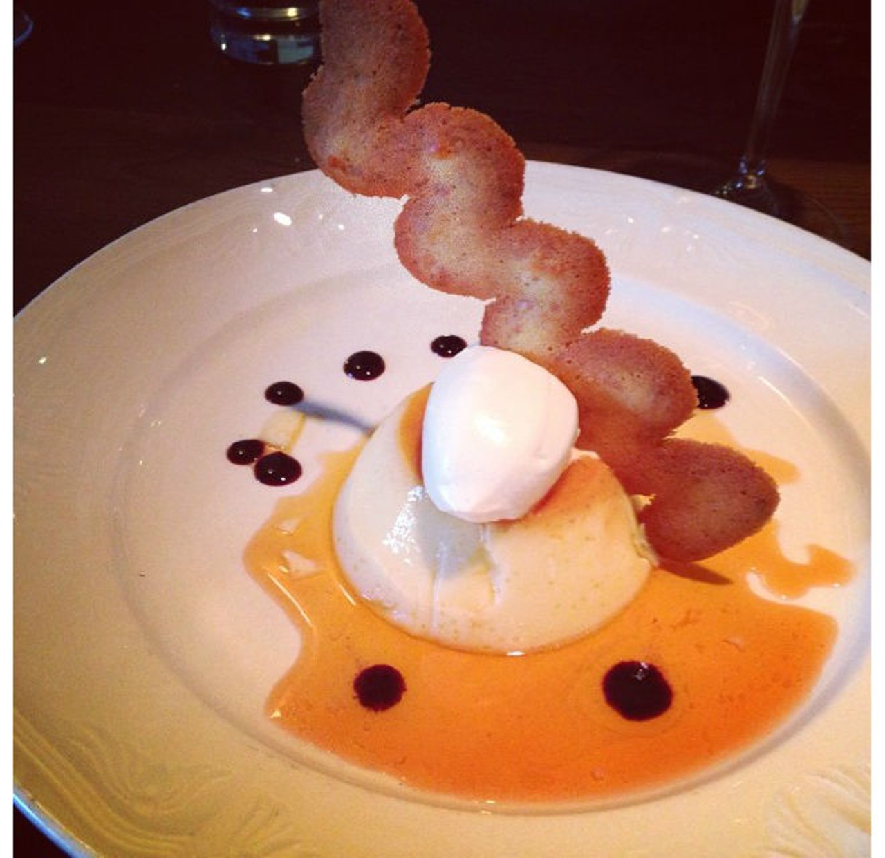 A dessert that looks like modern art: flan from Txokos Basque Kitchen (via Instagram user @kerrieg89)