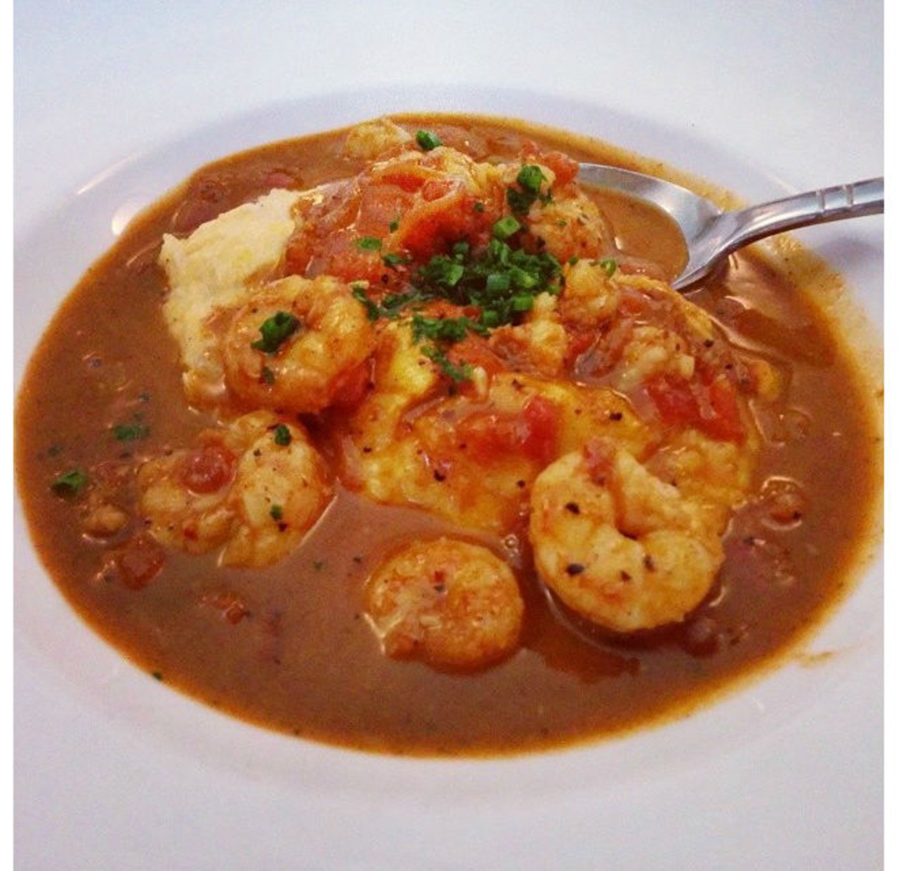 Creole BBQ: Cape Canaveral royal red shrimp, Bradley's Country Store white grits, Creole spice from K Restaurant (via Instagram user @shadeofmelon)