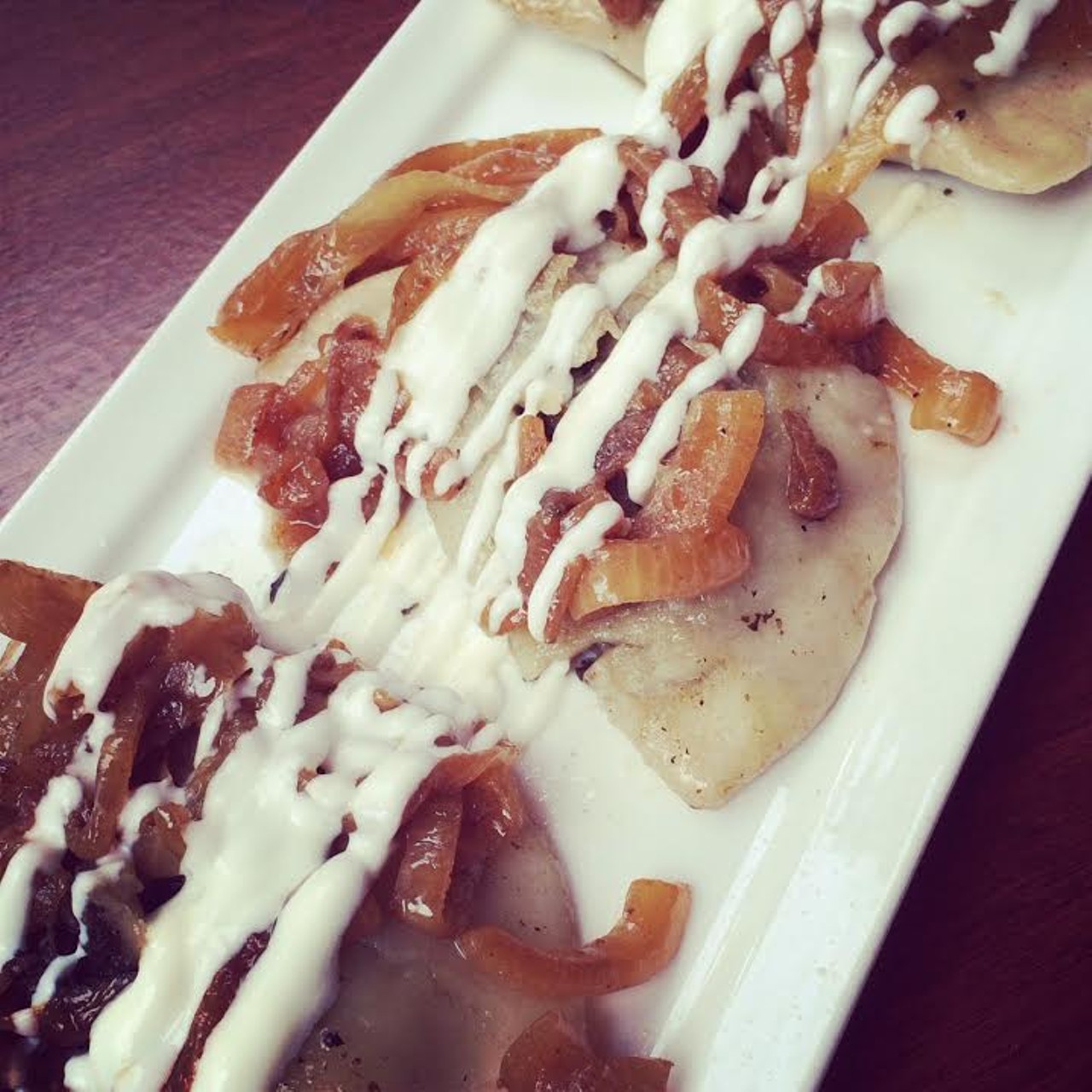 Pierogies from Church Street Tavern: "Delicious &#150; simple, like pierogies should be, and not at all fancied up. Plus, a grilled kielbasa!"