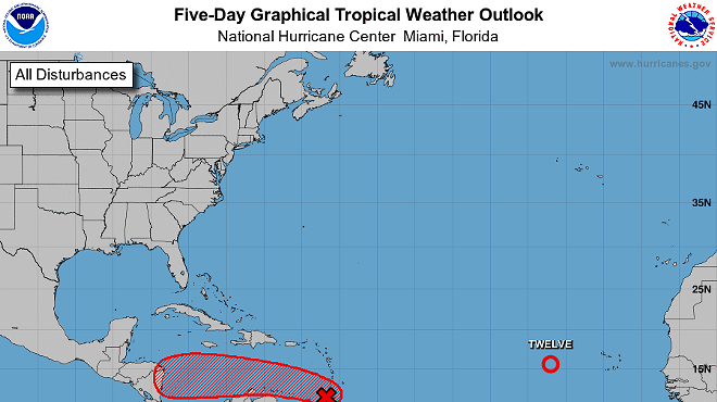 The NHC expects Tropical Depression Twelve to fizzle out over the next three days.