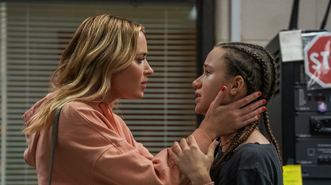 Emily Blunt and Chloe Coleman in "Pain Hustlers"