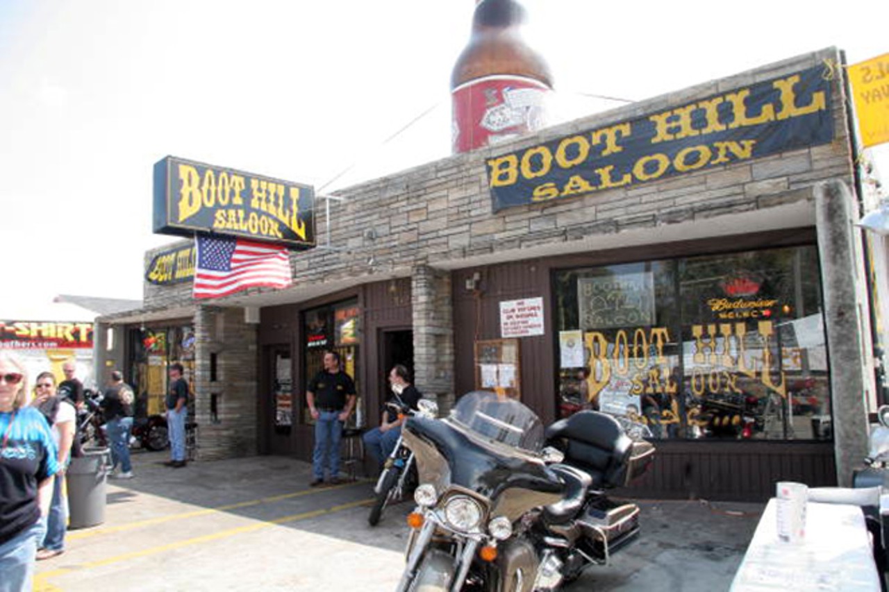 Boot Hill Saloon, Daytona BeachBikers just can't get enough of the Boot Hill Saloon. Even in death, some bikers make a pit stop at their favorite watering hole and have a riotous time. The spirits here make the jukebox play even when unplugged, hurl items across the bar and turn on the faucets in the bathroom when no one is around.Image via floridamemory.com