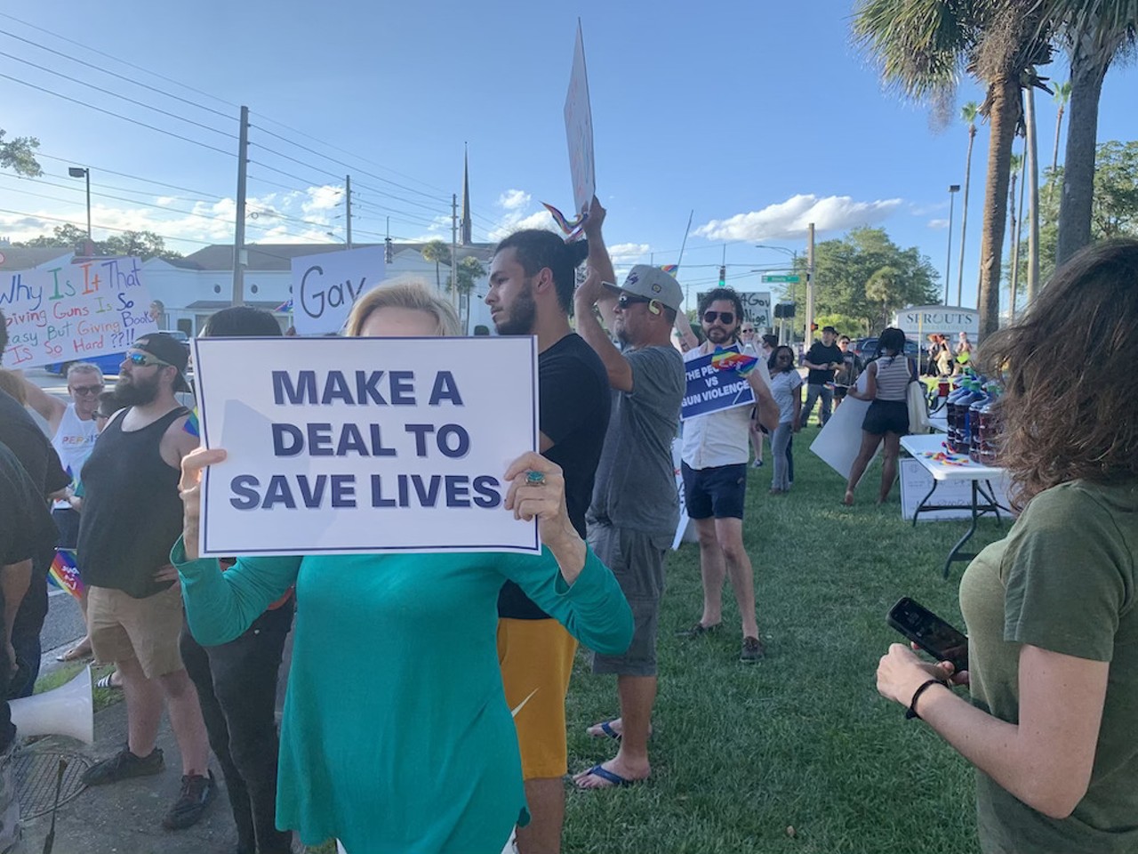 Orlando politicians, activists protest Florida Gov. Ron DeSantis' event at Plaza Live