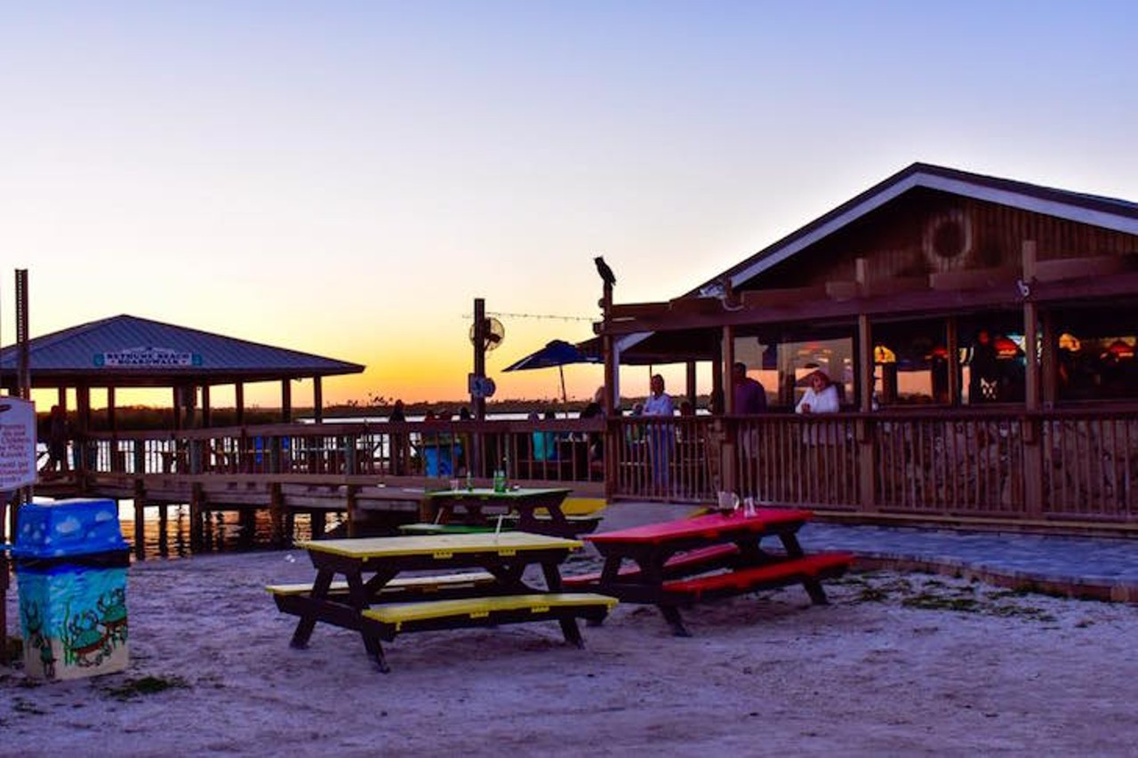 JB&#146;s Fish Camp
859 Pompano Ave, New Smyrna Beach, 386-427-5747
Come by boat or car to this beachside bar with tons of indoor and outdoor seating. You can fuel up before taking the kayak or paddle boards out in the water. Just make sure you wait 30 minutes after eating. Or you can take the kids down to the dock in hopes of spotting a manatee or a dolphin. 
Photo via JB&#146;s Fish Camp/Facebook
