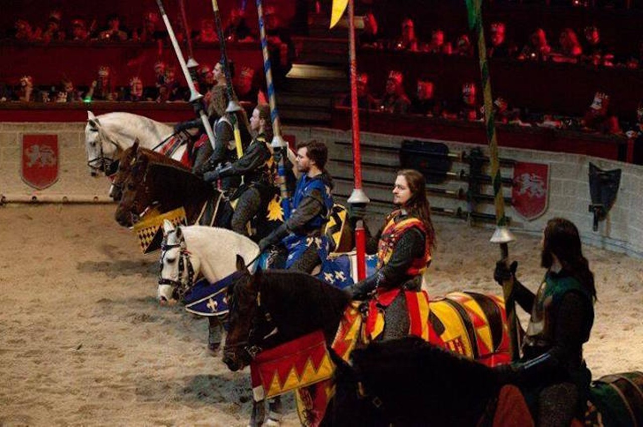 Medieval Times
4510 W. Vine St., Kissimmee, Fla. 34746 | 866-543-9637 
You don&#146;t have to wait until the new season of Game of Thrones to get in the medieval mood. Right here in Orlando we&#146;ve got jousting knights, mass amounts of bourgeois screaming for bloodshed and the expectation that you&#146;ll eat with your hands. If that last part&#146;s got you twisted, drink away your reluctance with a strawberry Maiden&#146;s Kiss. 
Photo via Medieval Times/Facebook