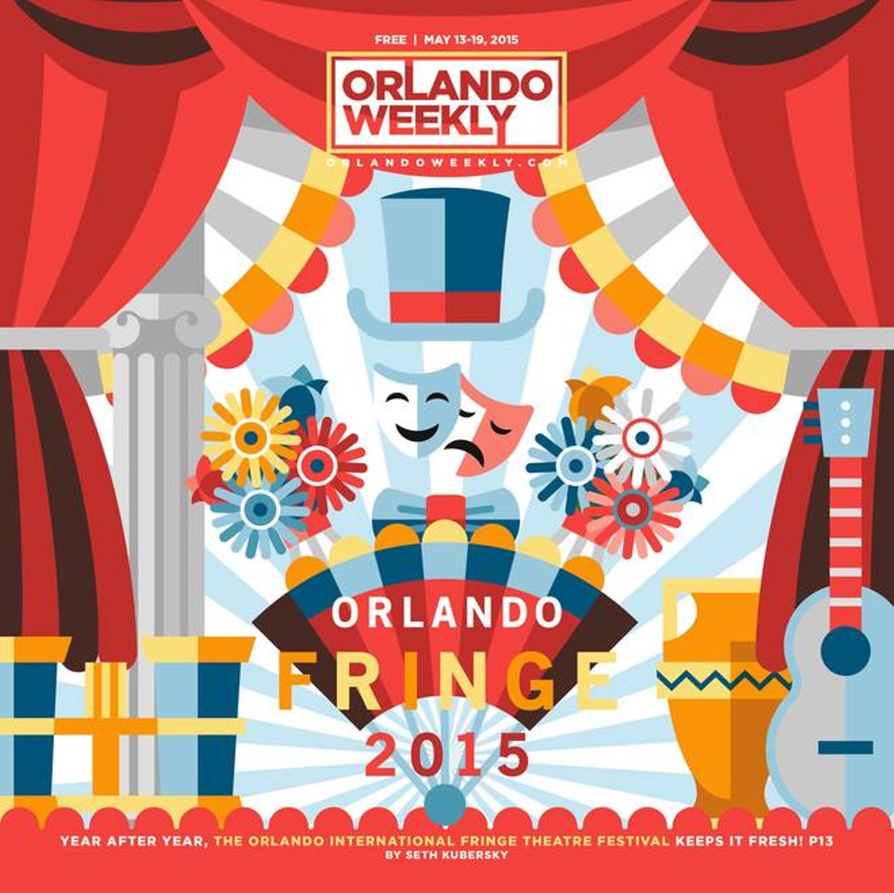 Orlando Fringe 2015
Fun fact: I used to actually work for Orlando Fringe for about two years. I designed their old logo, marketing collateral, and all that jazz. So it&#146;s been a fun challenge every year to brand Orlando Weekly&#146;s Orlando Fringe issue without directly ripping off my own designs from years past &#151; who else gets to say that? Life is weird. At the end of the day, this one was just a fun piece of art that captures both the playful spirit of the fest, but injects something different into the mix.