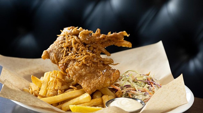 Fish and chips comprise one fillet of beer-battered cod