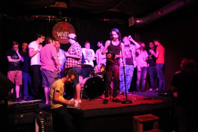 Phil Longo’s Hat Trick Band Bingo musical skills challenge at Will’s Pub (photo by Ashley Belanger)